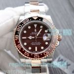 Copy Rolex GMT-Master II Brown Dial 2-Tone Rose Gold Men's Watch